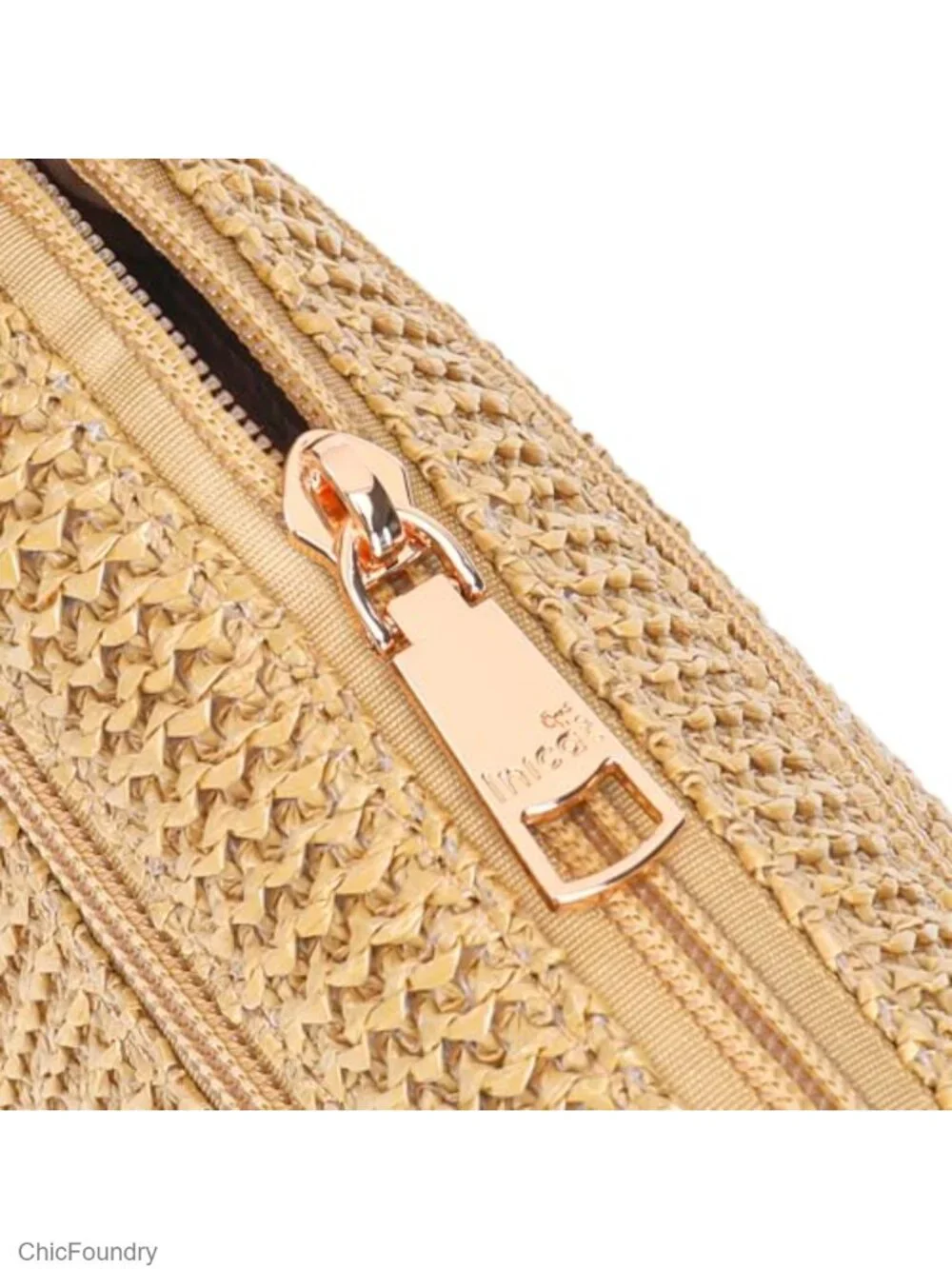 Faux Straw Crossbody Bag, Small Raffia Wristlet Purse with RFID Slots